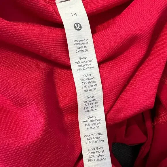 Lululemon Speed Up Shorts High-Rise Lined 2.5" Dark Red Women's Size 14 Running - Picture 10 of 10